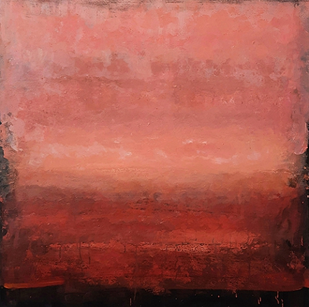 Toon Kuijpers Coucher de soleil rose 100x100cm Olie op doek web